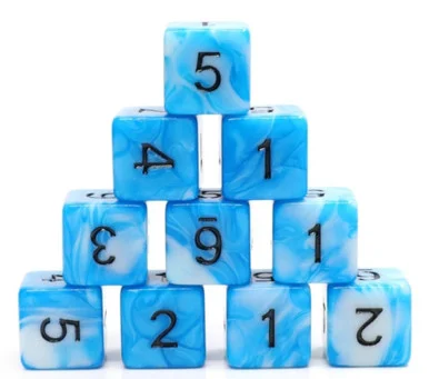 Foambrain Games 2196 12 piece D6s - Cumulus Cloud
