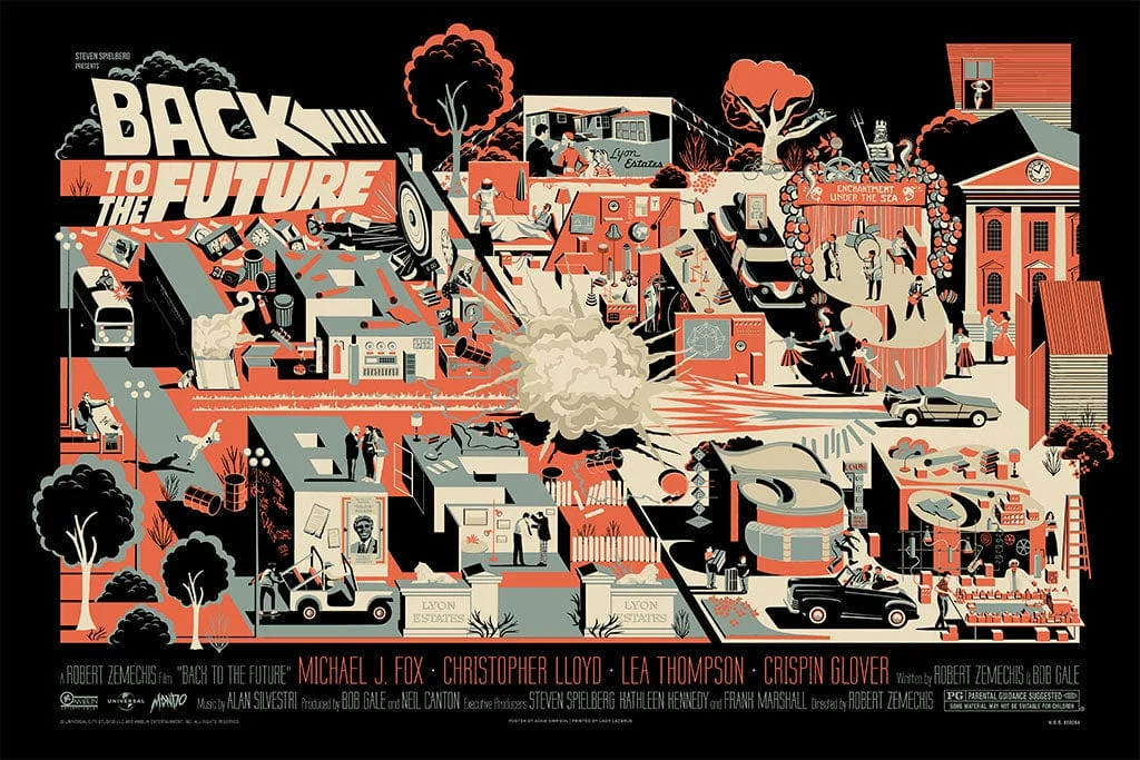 Back To The Future Screenprinted Poster - Adam Simpson