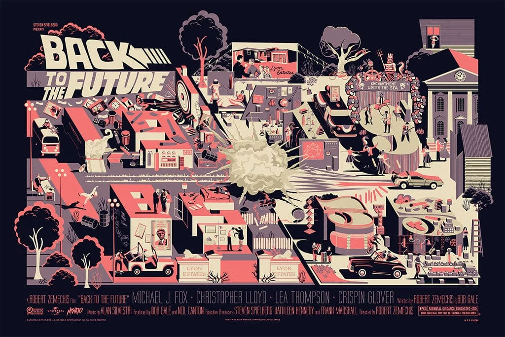 Back To The Future Variant Screenprinted Poster - Adam Simpson