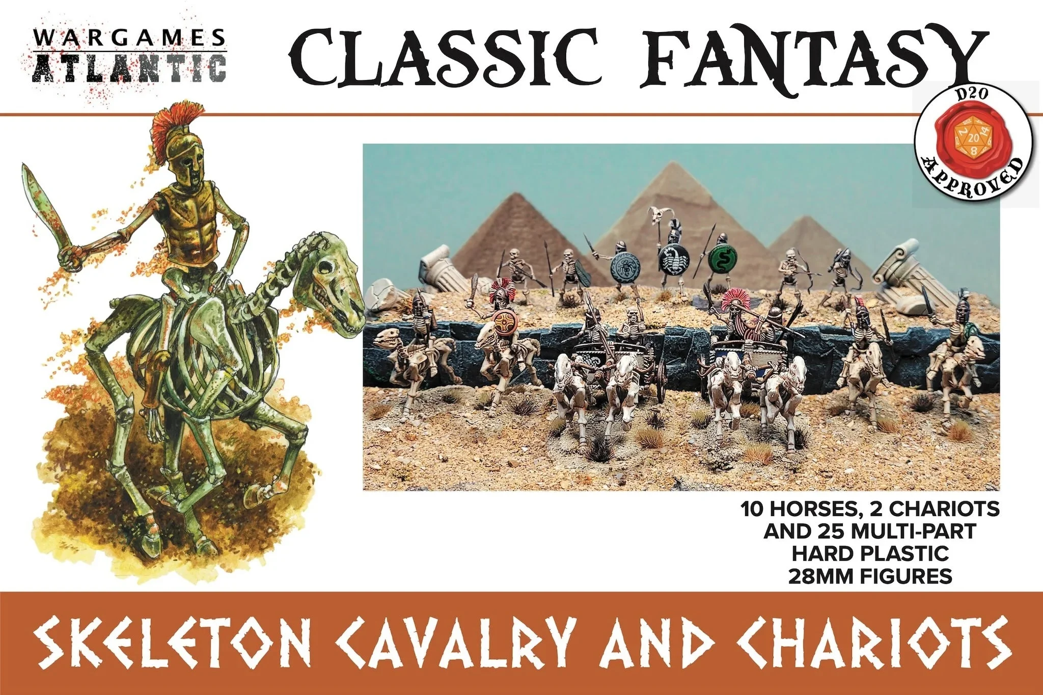 Skeleton Cavalry and Chariots, 28 mm Scale Model Plastic Figures - Wargames Atlantic