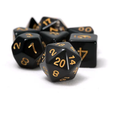 Sirius Dice 0002-03 Solid Black and Gold Ink Dice Set