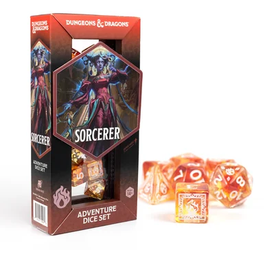 Sirius Dice SDZ2002-17 Dungeons and Dragons Adventure Dice - Sorcerer: Orange