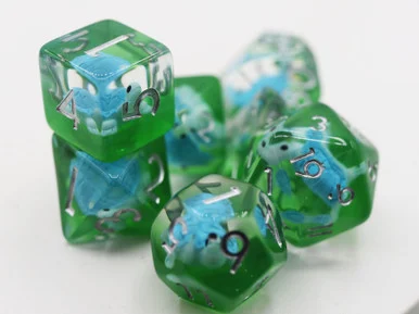 Foam Brain Games 2318 Splash Turtle RPG Dice Set - FoamBrain