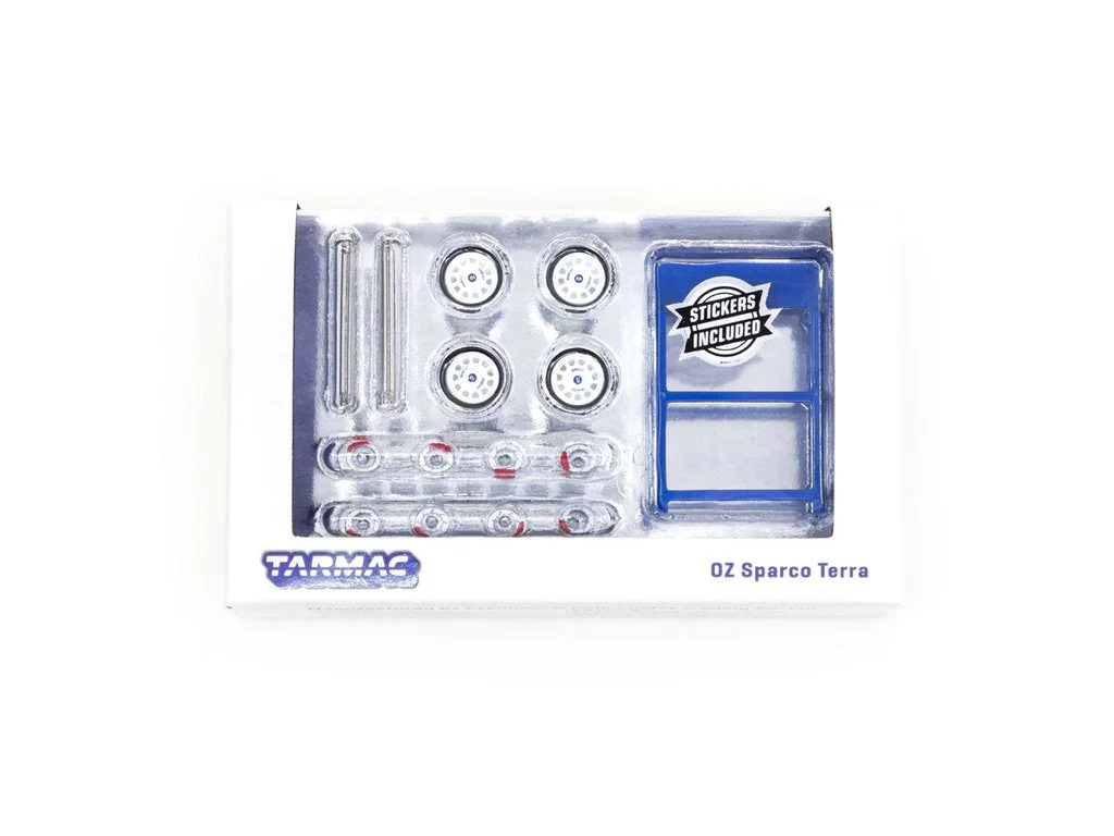 OZ & Sparco Terra Wheels (White) 1:64 Scale Diecast Car Accessories - Tarmac Works