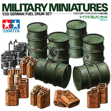 Tamiya 35186 German Fuel Drum Set 1/35 Scale Model Kit