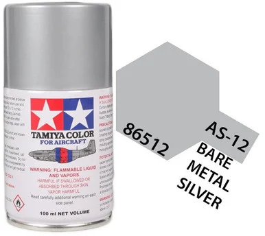 Tamiya 86512 AS-12 Bare Metal Silver Aircraft Spray 100ml