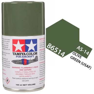 Tamiya 86514 AS-14 Olive Green Aircraft Spray 100ml