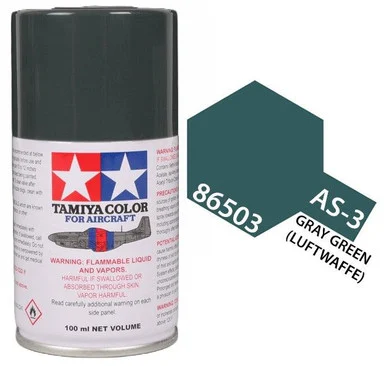 Tamiya 86503 AS-3 Gray Green (Luftwaffe) Aircraft Spray 100ml