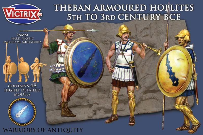 Theban Armored Hoplites 5th To 3rd Century BCE, 28 mm Scale Model Plastic Figures - Victrix