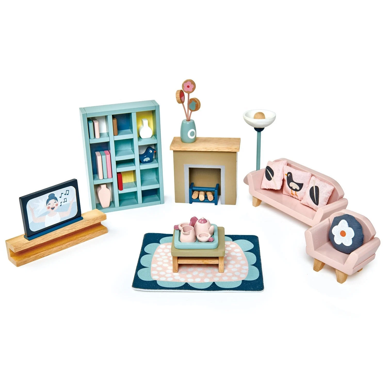 Dolls House Sitting Room Furniture - Tender Leaf Toys