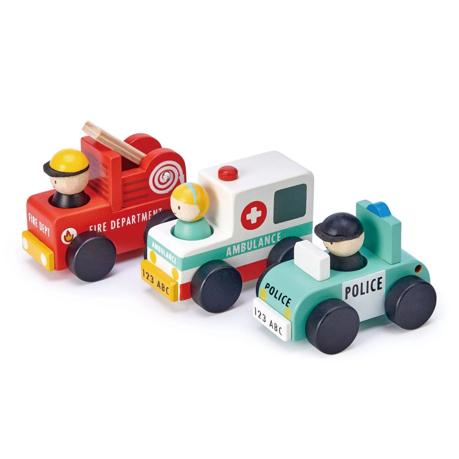 ABC Emergency Wooden Vehicles Set - Tender Leaf Toys