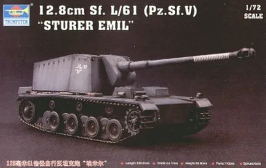 Trumpeter 7210 1/72 German 12.8cm Sf.L/61 (Pz.Sf.V) Sturer Emil Tank