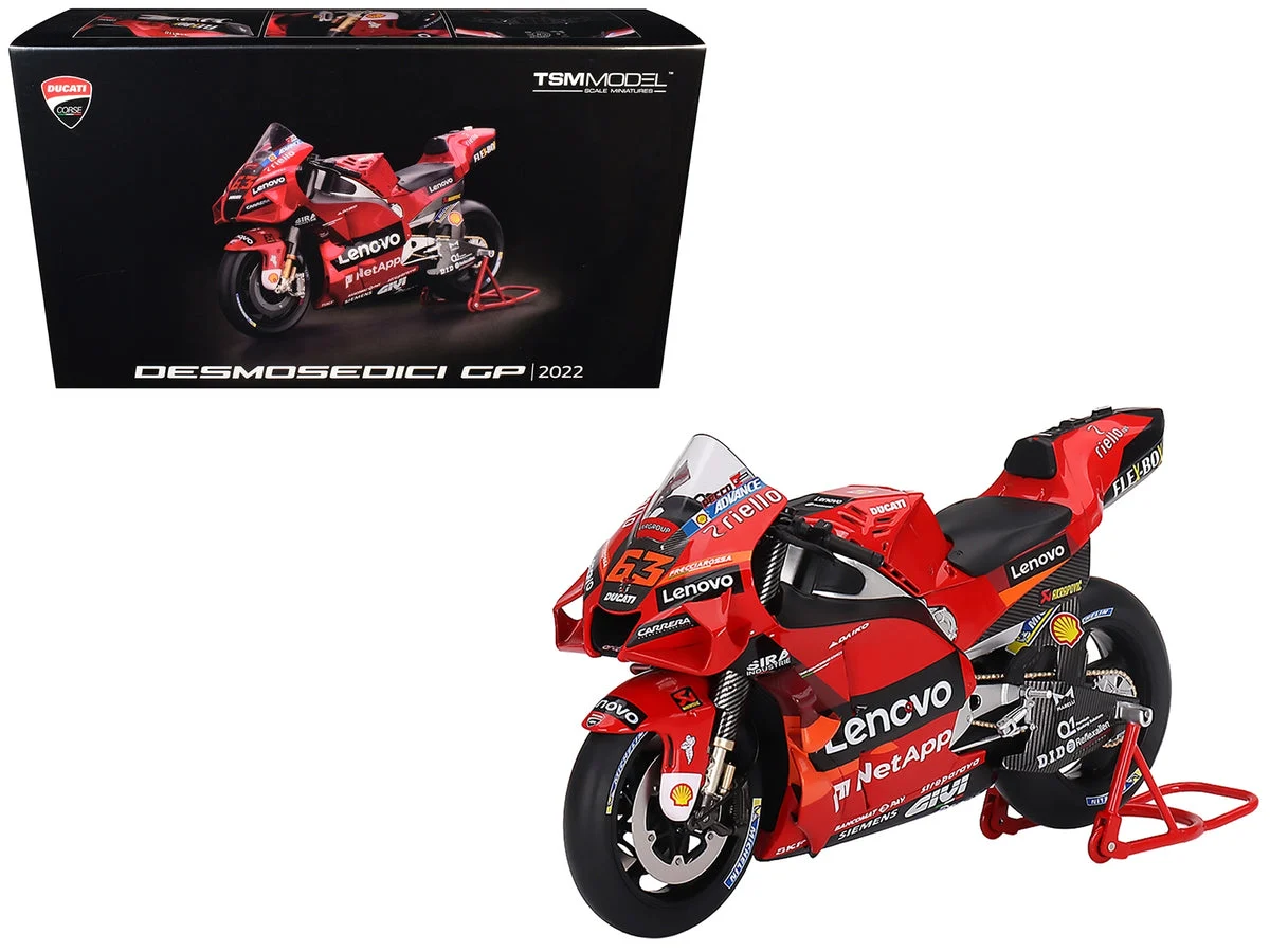 Ducati Desmosedici #63 Francesco Bagnaia "Presentation" "MotoGP World Championship" (2022) 1/12 Motorcycle Model by True Scale Miniatures - Mini GT
