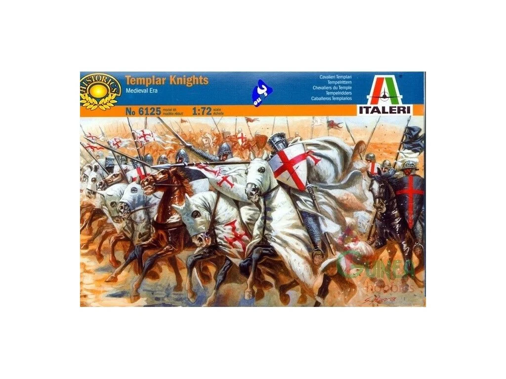 Templar Knights Medieval Era 1/72 Scale Plastic Figures - Italeri
