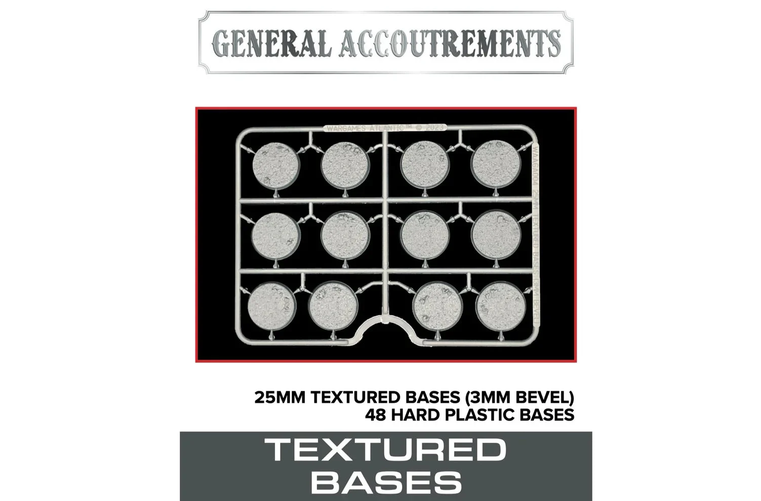 25 mm Textured Bases (3 mm Bevel) - Wargames Atlantic
