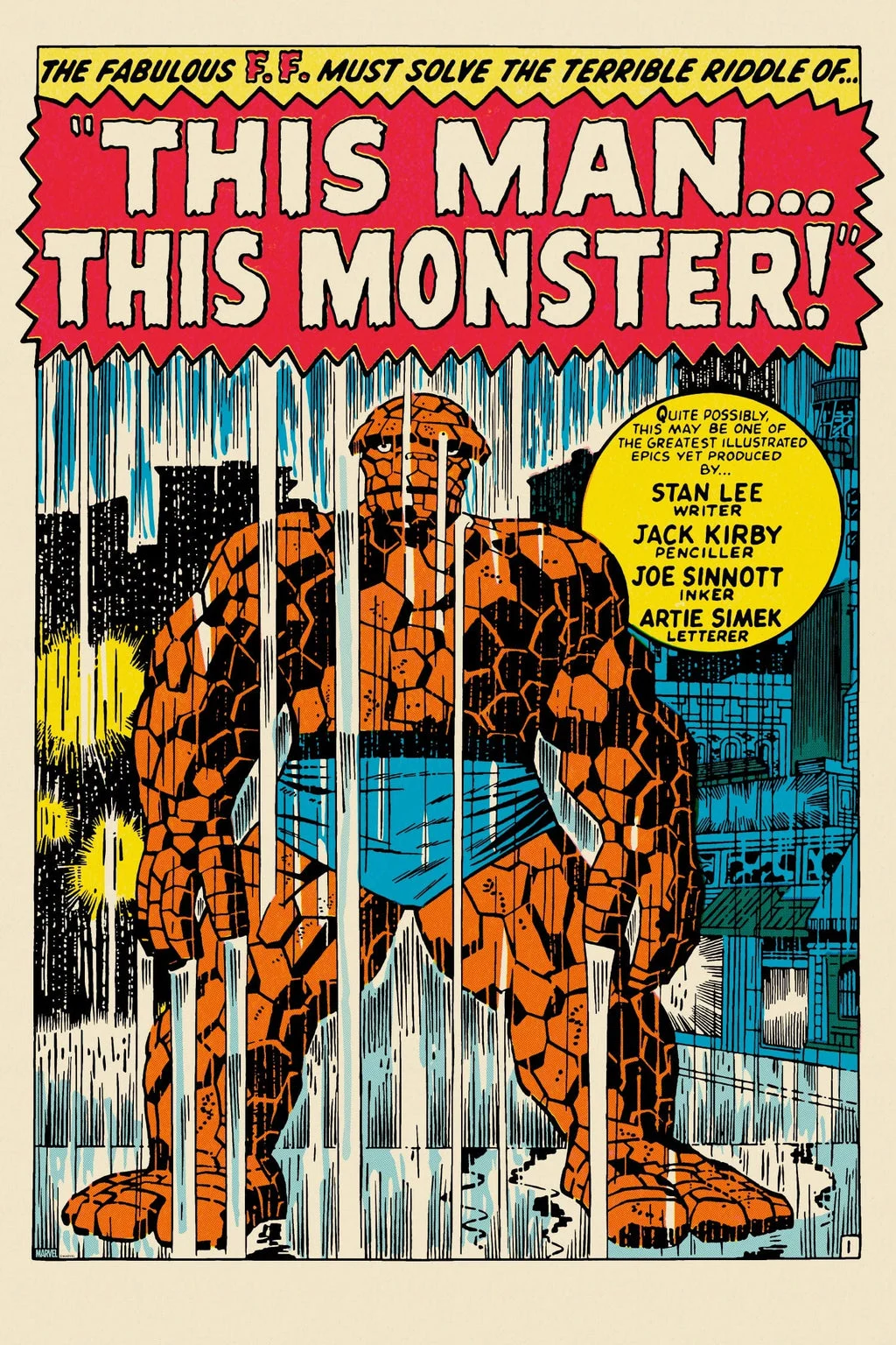 Fantastic Four #51: “This Man… This Monster!” Poster - Jack Kirby and Joe Sinnott