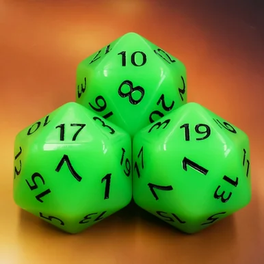 Foam Brain Games 5092 55mm Titan D20 - Glow in the Dark Green