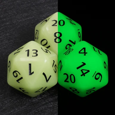 Foam Brain Games 5091 55mm Titan D20 - Glow in the Dark White