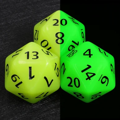 Foam Brain Games 5093 55mm Titan D20 - Glow in the Dark Yellow