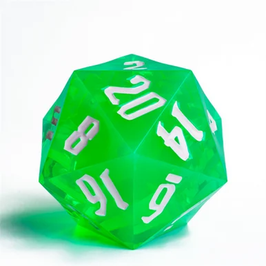 Foam Brain Games 5099 55mm Titan D20 - Sharp Edge Transparent Green