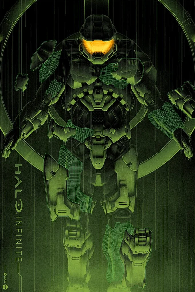 Halo Infinite Screenprinted Poster - Matt Ryan Tobin