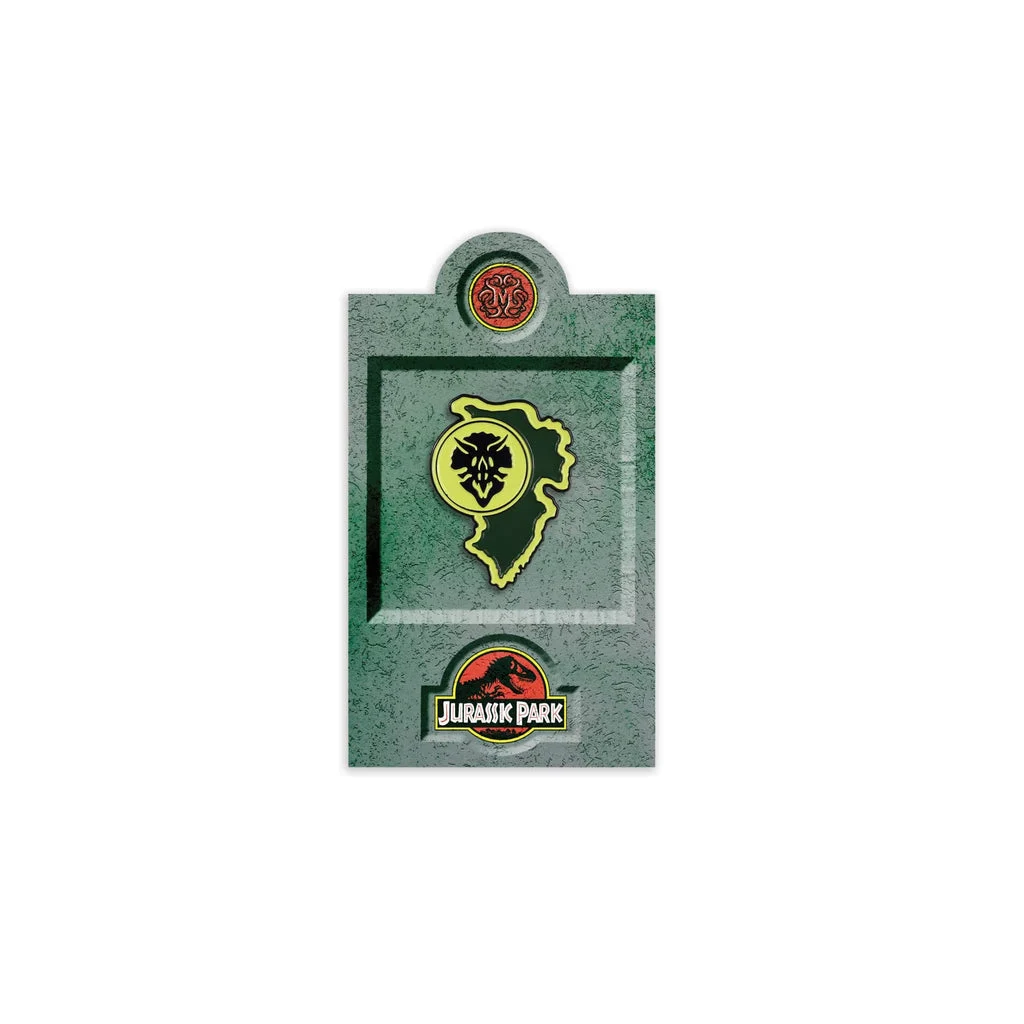 Jurassic Park – Triceratops Paddock Sign Enamel Pin - Mondo