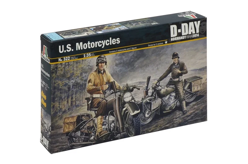WW2 US Motorcycles 1/35 Scale Model Kit - Italeri