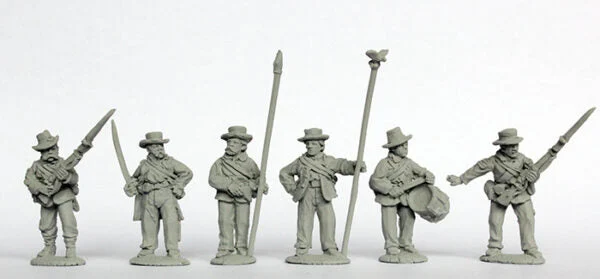 Perry Miniatures American Civil War Union Western Theater Infantry Command Standing 28mm Scale Metal Figures