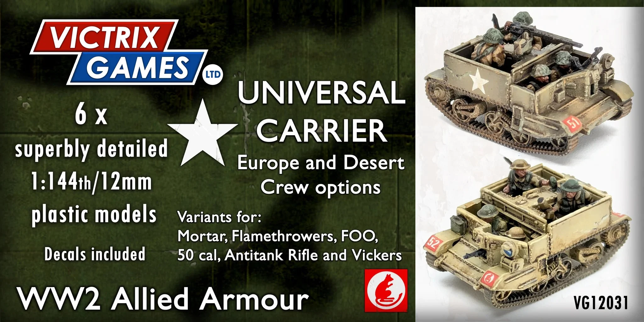 British Universal Carrier, 1:144 (12 mm) Scale Model - Victrix