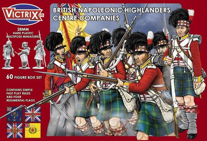 Napoleonic British Highland Centre Companies, 28 mm Scale Model Plastic Figures - Victrix