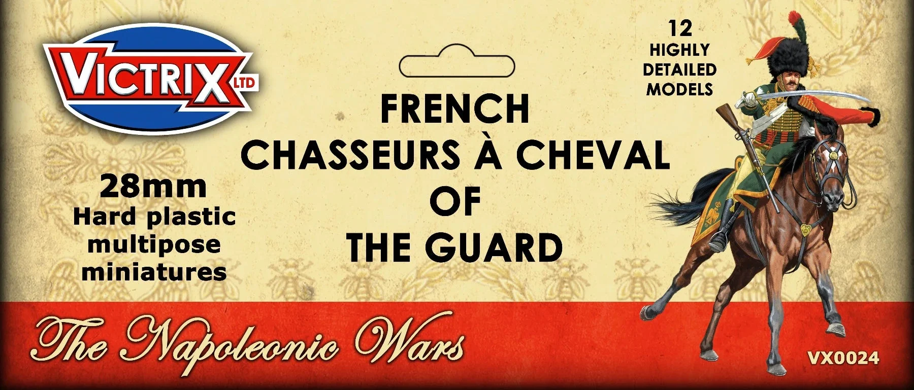 Napoleonic French Chasseur Ã Cheval of the Old Guard, 28 mm Scale Model Plastic Figures - Victrix