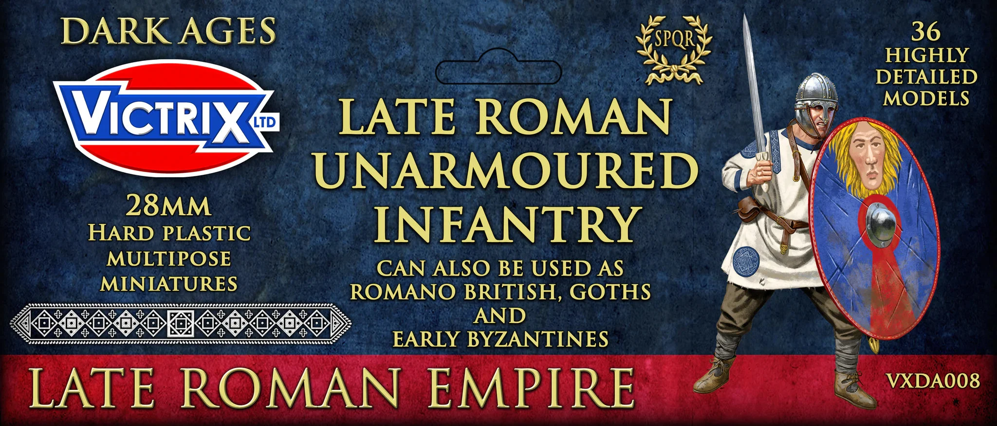 Late Roman Unarmored Infantry, 28 mm Scale Model Plastic Figures - Victrix