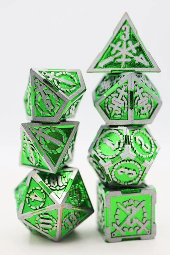 Foam Brain Games 4159 Crossed Swords: Venom Sword - Metal RPG Dice Set