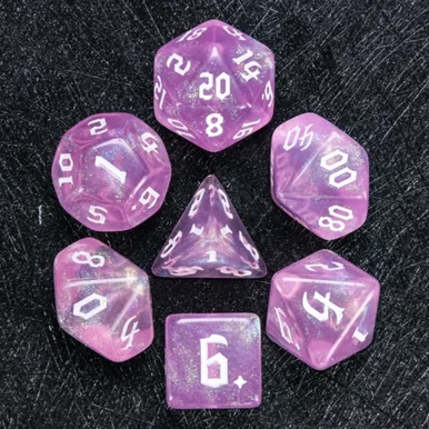 Foam Brain Games 1234 Violet Sparkle RPG Dice Set - FoamBrain