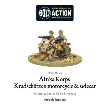 Bolt Action: Germans - Afrika Korps Kradschutzen Motorcycle & sidecar