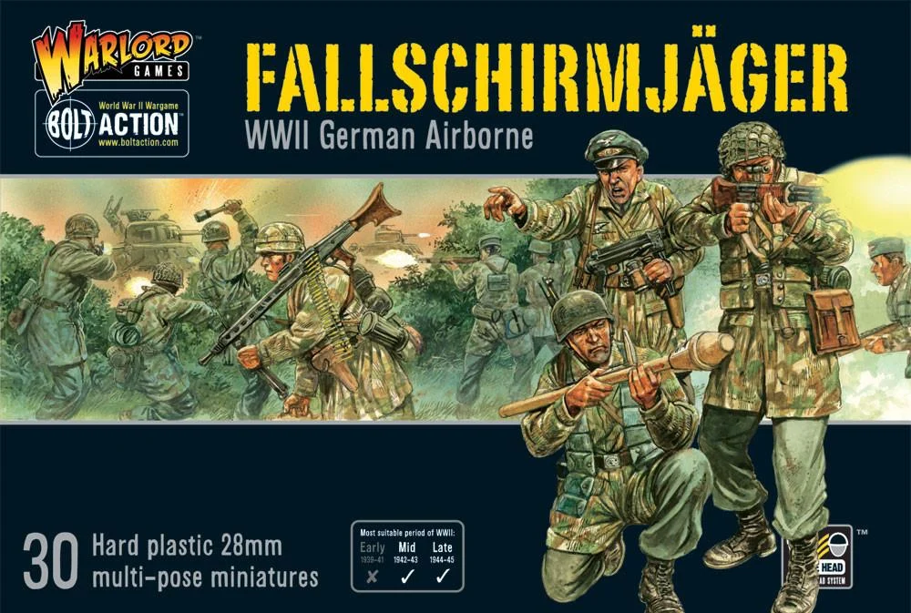 Bolt Action Fallschirmjäger WWII German Airborne, 28 mm Scale Model Figures - Warlord Games