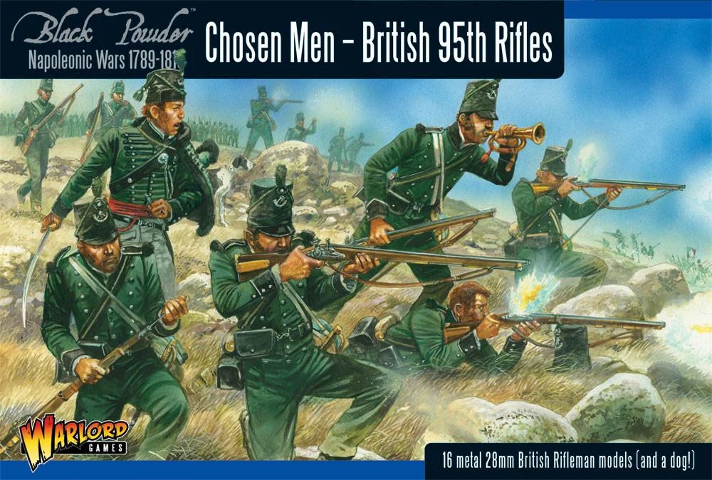 Black Powder Napoleonic Wars British 95th Rifles (Chosen Men), 28 mm Scale Model Figures - Warlord Games