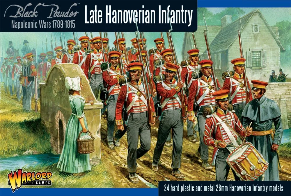 Black Powder Napoleonic Wars British Late Hanoverian Infantry, 28 mm Scale Model Figures - Warlord Games