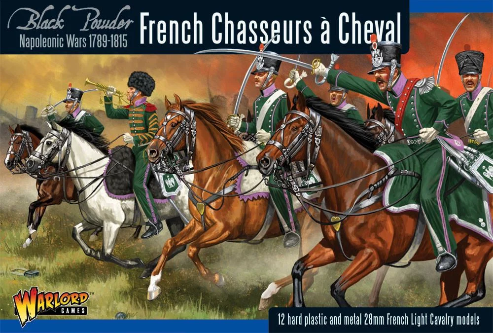 Black Powder Napoleonic Wars French Chasseurs à Cheval, 28 mm Scale Model Figures - Warlord Games