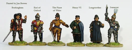 Wars Of The Roses Lancastrian Command On Foot, 28 mm Scale Model Metal Figures - Perry Miniatures