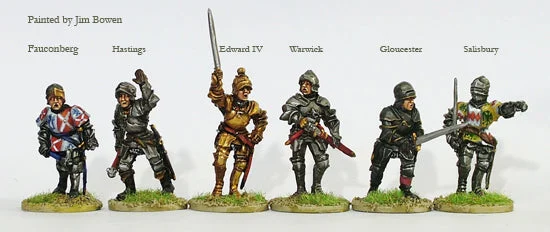 Wars Of The Roses Yorkist Command On Foot, 28 mm Scale Model Metal Figures - Perry Miniatures