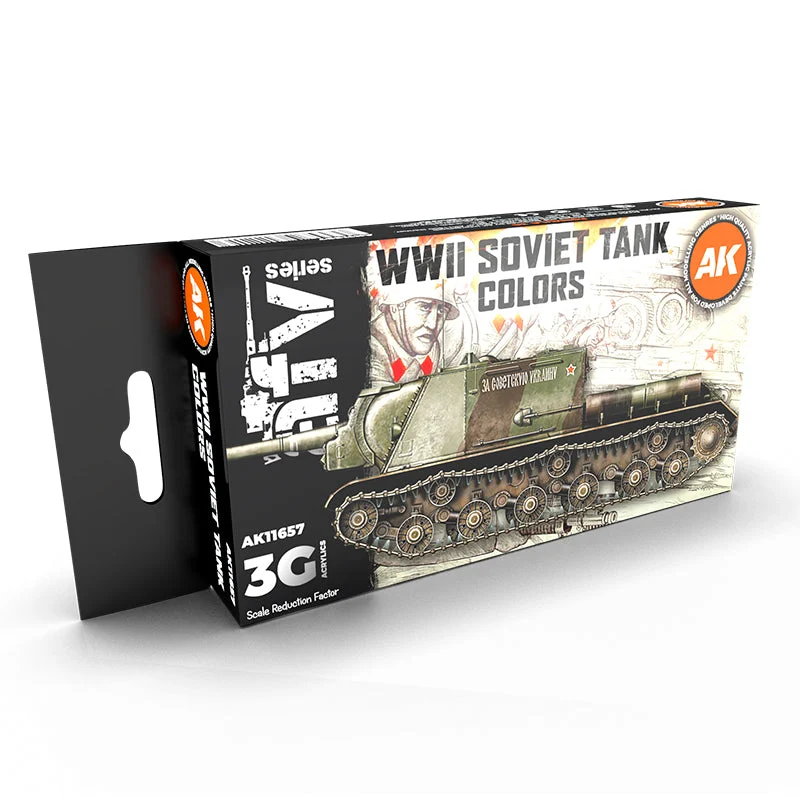WWII Soviet Tank Colors Acrylic Paint Set (Box of 6 Paints) - AK Interactive