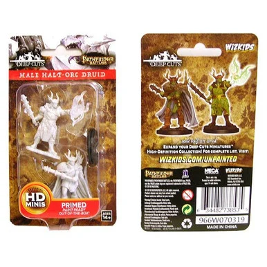 Wizkids 73853 Pathfinder Deep Cuts Unpainted Miniatures: Male Half-Orc Druid