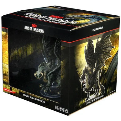 Wizkids 96021 Dungeons & Dragons Icons of the Realms: Adult Black Dragon Premium Figure