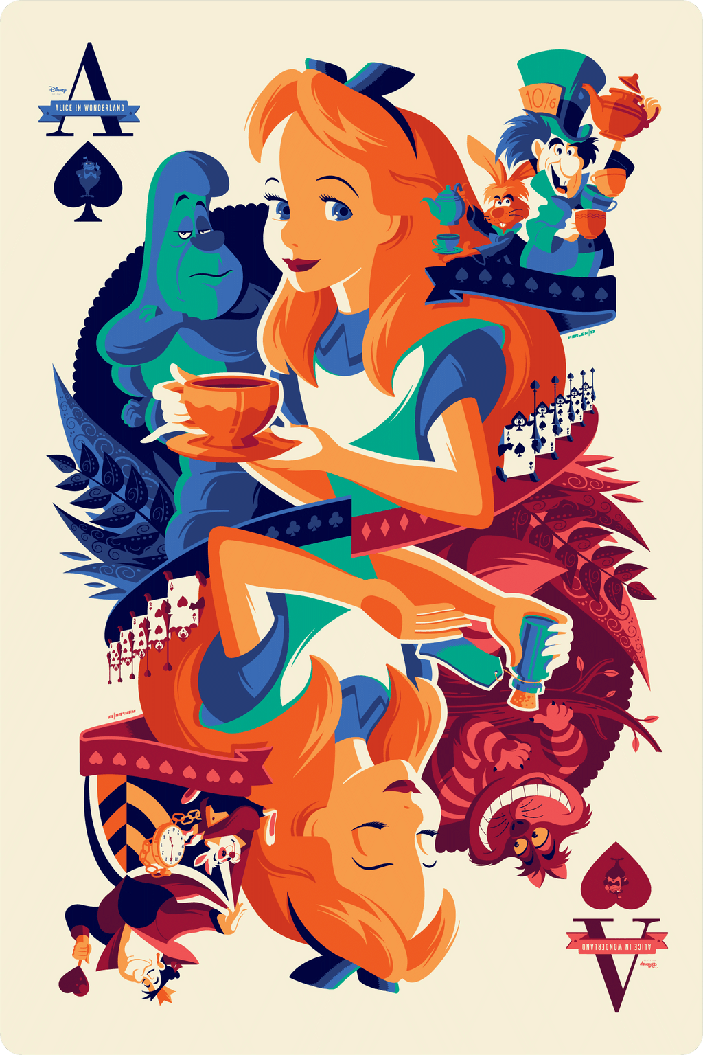 Mondo X Cyclops Print Works Print #13: Alice In Wonderland - Tom Whalen
