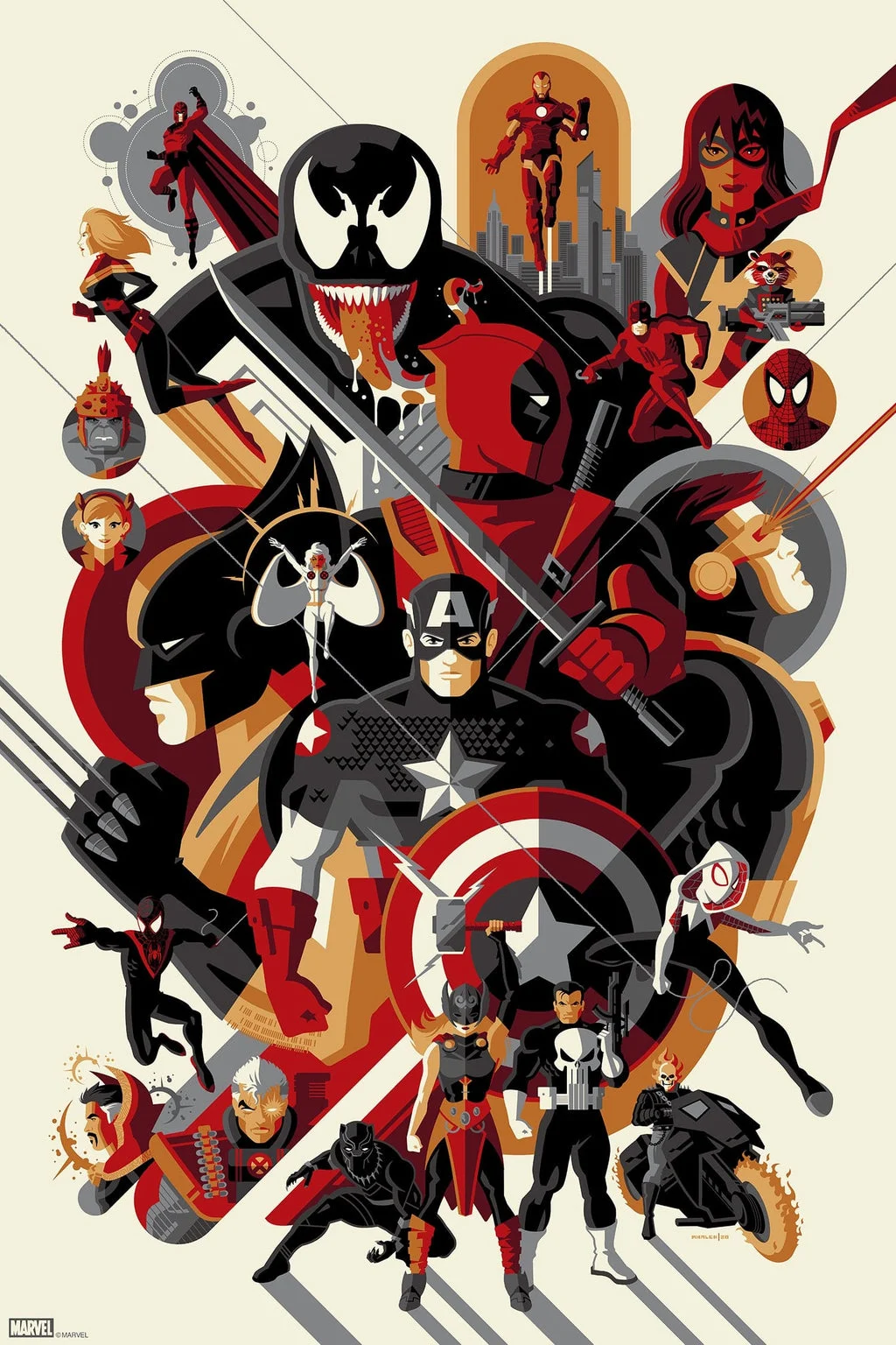 The Modern Age of Marvel (Variant) Poster - Tom Whalen