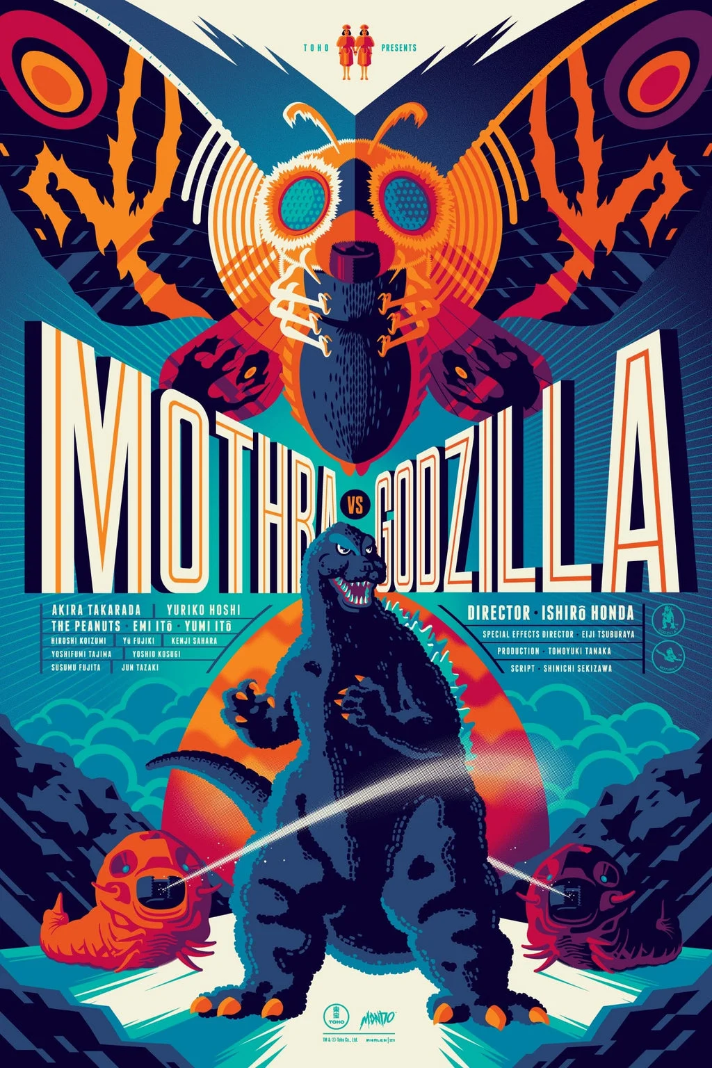 Mothra Vs. Godzilla Poster - Tom Whalen