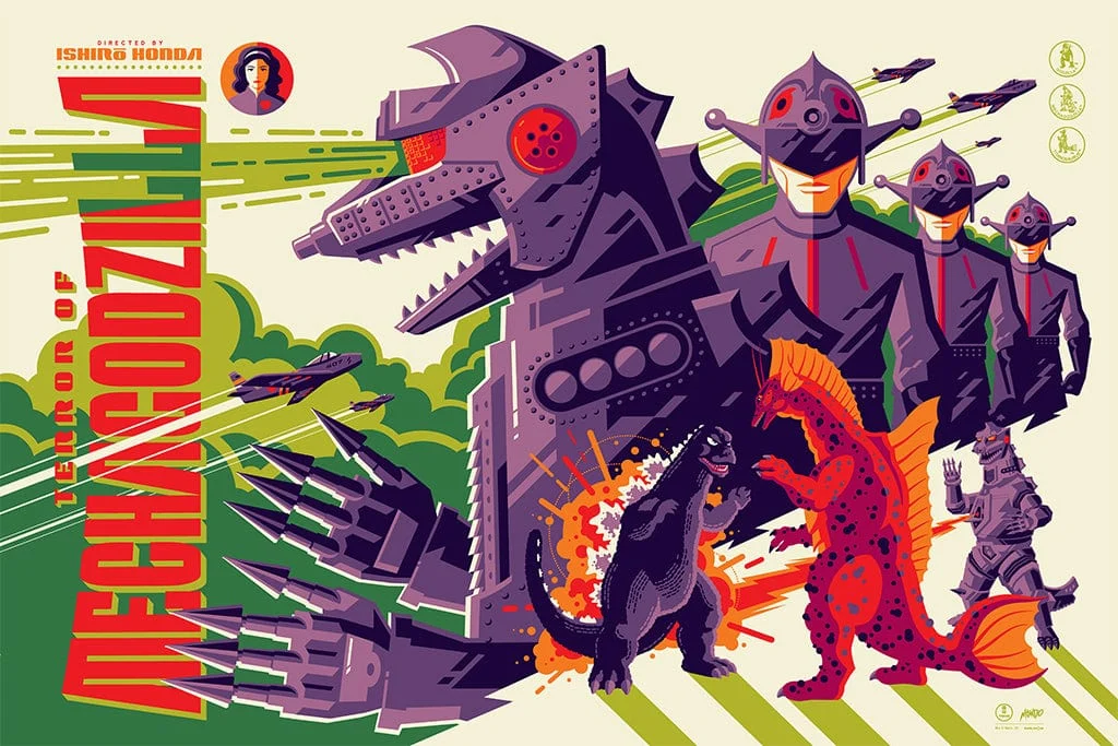 Terror Of Mechagodzilla Screenprinted Poster - Tom Whalen