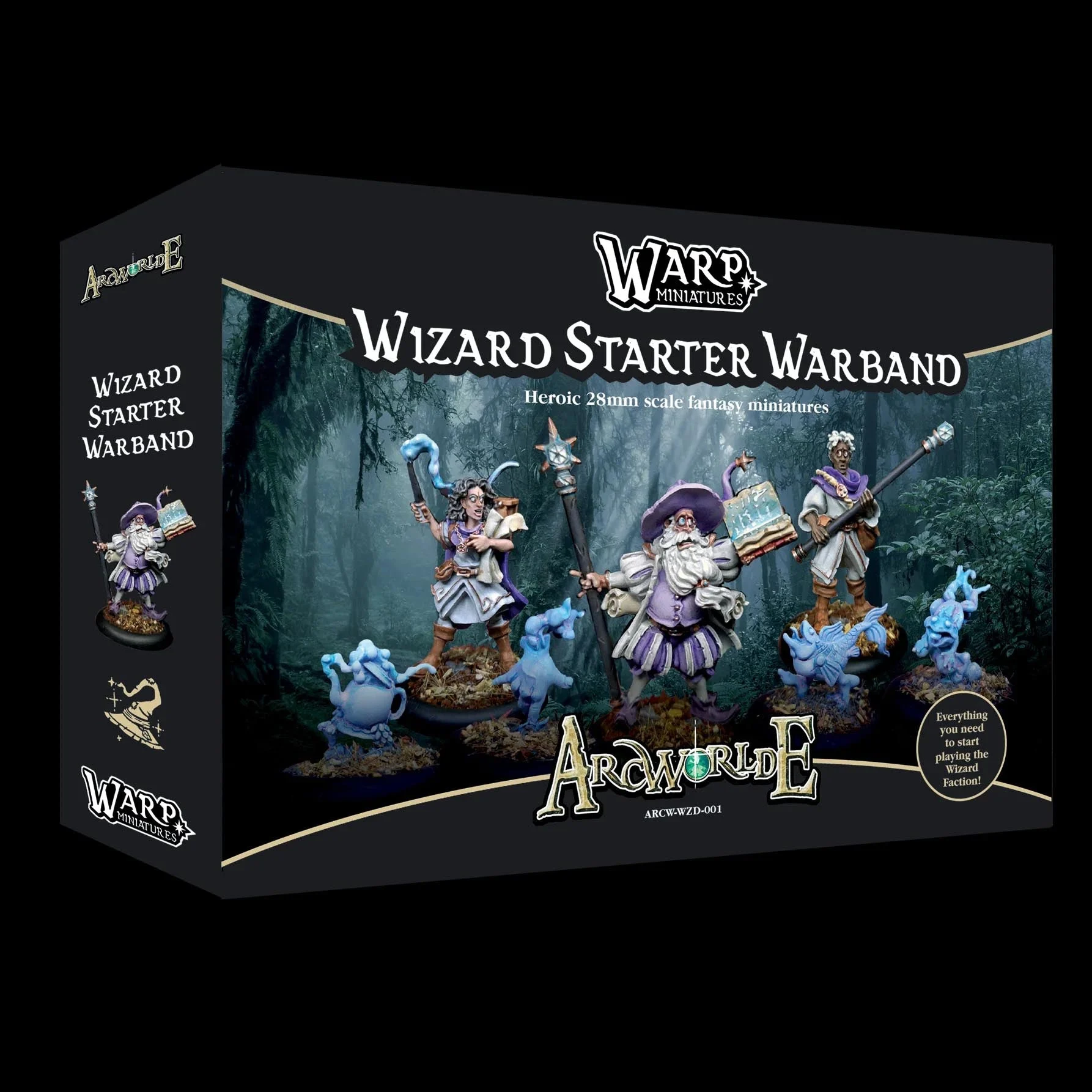 ArcWorlde Wizard Starter Warband, 28 mm Scale Model Metal Figures - Warp Miniatures