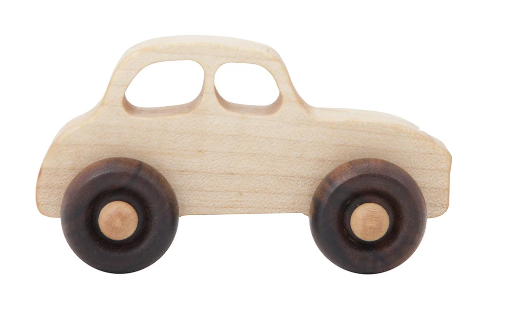 ‘50’s Natural Colored Wood Toy Car - Wooden Story